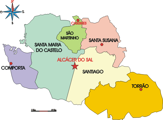 Mapa administrativo do municpio de Alccer do Sal