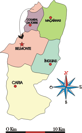 Mapa administrativo do municpio de Belmonte