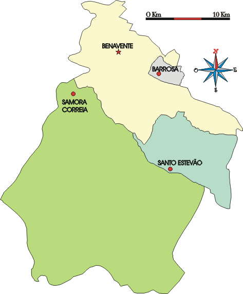 Mapa administrativo do municpio de Benavente