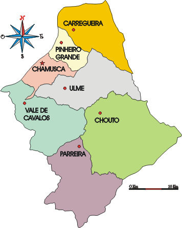 Mapa administrativo do municpio da Chamusca