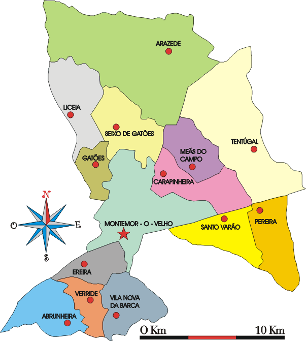 Mapa administrativo do municpio de Montemor-o-Velho