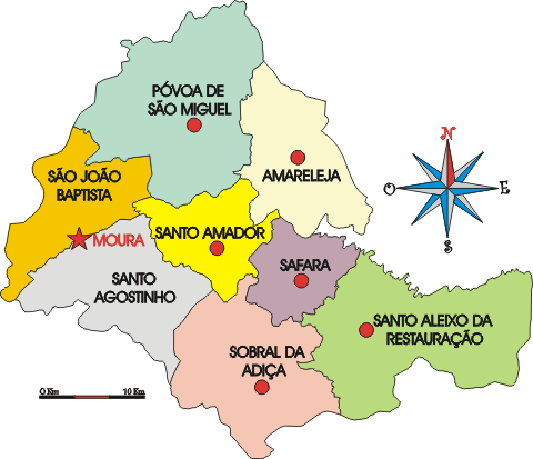 Mapa administrativo do municpio da Moura