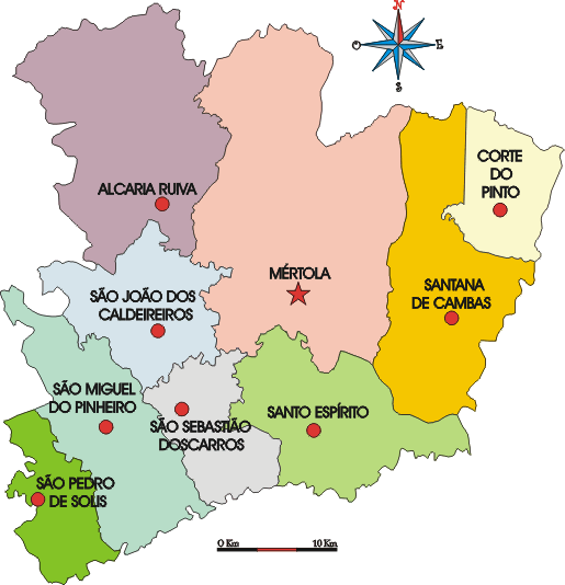 Mapa administrativo do municpio de Mrtola