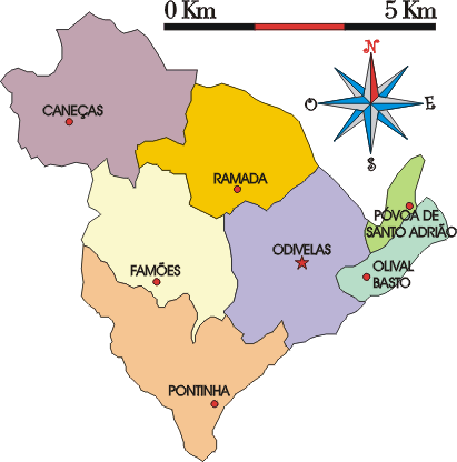 Mapa administrativo do municpio de Odivelas
