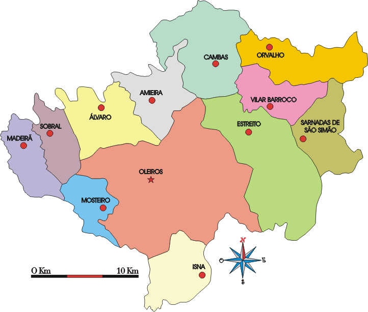 Mapa administrativo do municpio de Oleiros