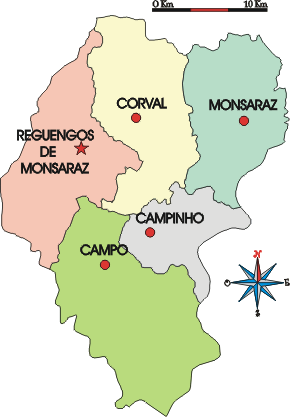 Mapa administrativo do municpio de Reguengos de Monsaraz