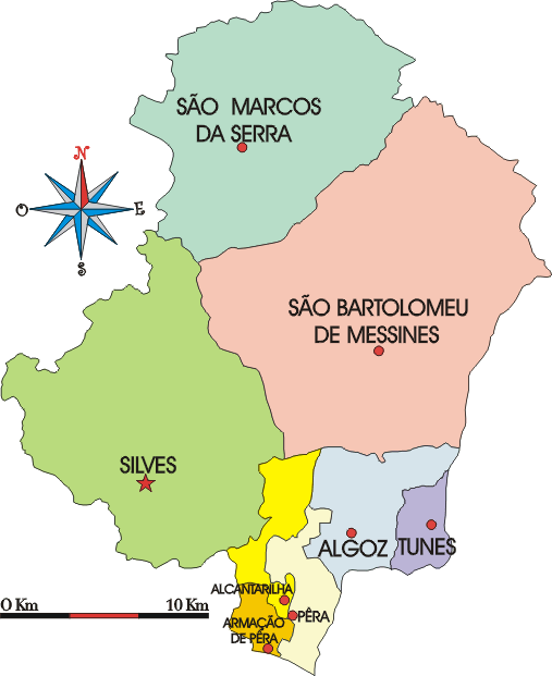 Mapa administrativo do municpio de Silves