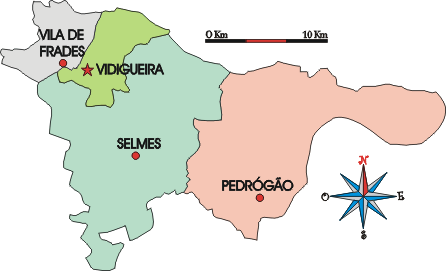 Mapa administrativo do municpio da Vidigueira
