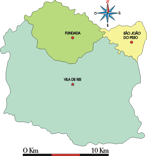 Mapa administrativo do municpio de Vila de Rei