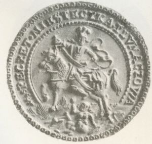 Seal (pečeť) of Tlumačov (Zlín)