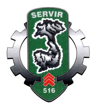 center Coat of arms (crest) of 516th Train Regiment, French Army