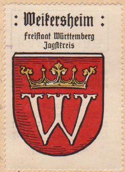 Wappen von Weikersheim/Coat of arms (crest) of Weikersheim