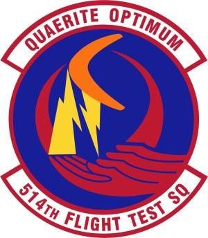 Coat of arms (crest) of the 514th Flight Test Squadron, US Air Force