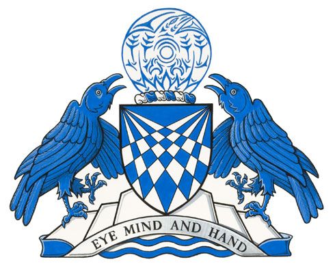 Emily Carr University Of Art And Design - Emily Carr University of Art and Design - Heraldry of the World - Jul 8, 2014 ... Official blazon. Arms: Azure six piles reversed throughout Argent, three in bend   meeting in point, three in bend sinister meeting in point,Â ...