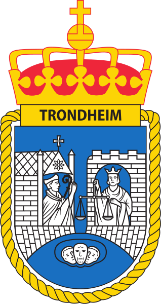 Coat of arms (crest) of the Frigate KNM Trondheim (F302), Norwegian Navy