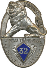 Coat of arms (crest) of the 32nd Infantry Regiment, French Army