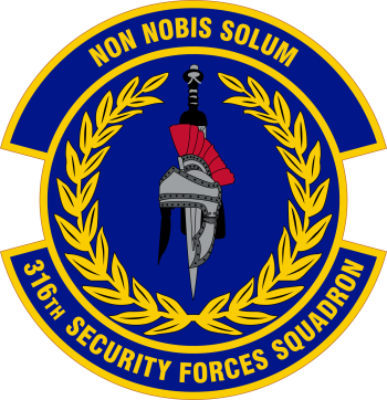 Coat of arms (crest) of the 316th Security Forces Squadron, US Air Force