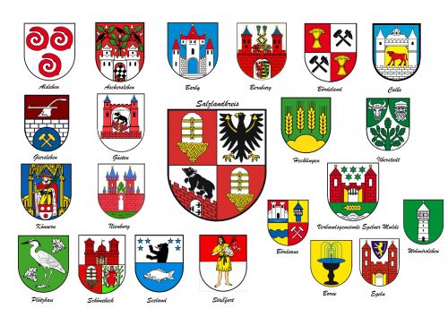 Arms in the Salzlandkreis District