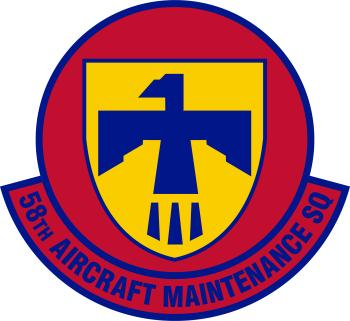 Coat of arms (crest) of the 58th Aircraft Maintenance Squadron, US Air Force