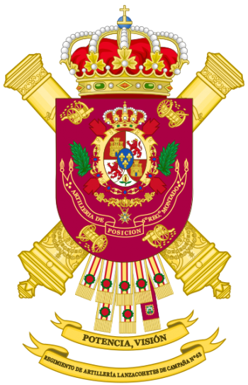 Coat of arms (crest) of the 63rd Rocket Field Artillery Regiment, Spanish Army