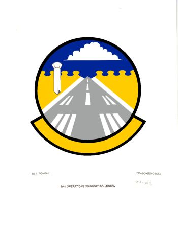 Coat of arms (crest) of the 60th Operations Support Squadron, US Air Force