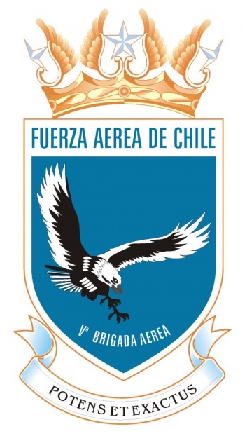 Coat of arms (crest) of the Fifth Aerial Brigade of the Air Force of Chile
