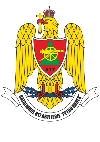Coat of arms (crest) of the 817th Artillery Battalion Petru Rareş, Romanian Army