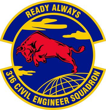 Coat of arms (crest) of the 316th Civil Engineer Squadron, US Air Force