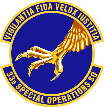 Coat of arms (crest) of the 33rd Special Operations Squadron, US Air Force