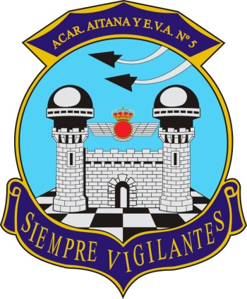 Coat of arms (crest) of the Air Vigilance Squadron No. 5 and Aitana Air Force Barracks, Spanish Air Force