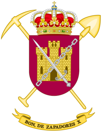 Coat of arms (crest) of the Sapper Battalion X, Spanish Army