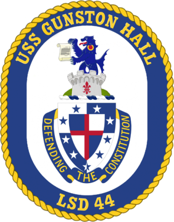 Coat of arms (crest) of the Dock Landing Ship USS Gunston Hall (LSD-44)