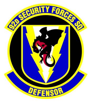 Coat of arms (crest) of the 92nd Security Forces Squadron, US Air Force