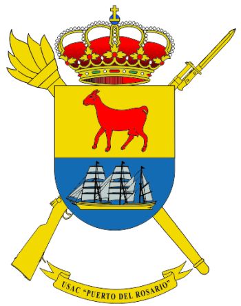 Coat of arms (crest) of the Barracks Services Unit Puerto del Rosario, Spanish Army