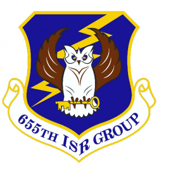 Coat of arms (crest) of the 655th Intelligence, Surveillance and Reconnaissance Group, US Air Force