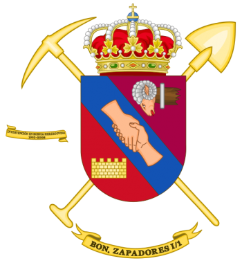 Coat of arms (crest) of the Sapper Battalion I-1, Spanish Army
