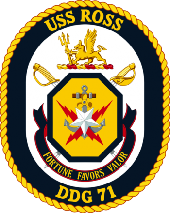 Coat of arms (crest) of the Destroyer USS Ross