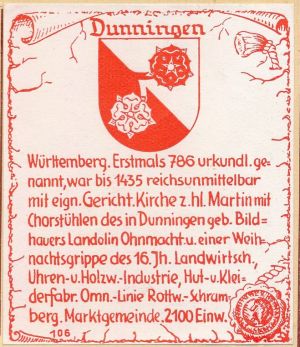 Wappen von Dunningen/Coat of arms (crest) of Dunningen