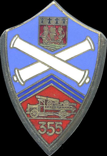 Coat of arms (crest) of 355th Automobile Artillery Regiment, French Army