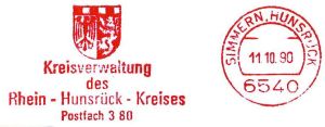 Wappen von Rhein-Hunsrück Kreis/Coat of arms (crest) of Rhein-Hunsrück Kreis