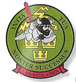 Coat of arms (crest) of the 1st Coastal Artillery Battalion, Swedish Navy