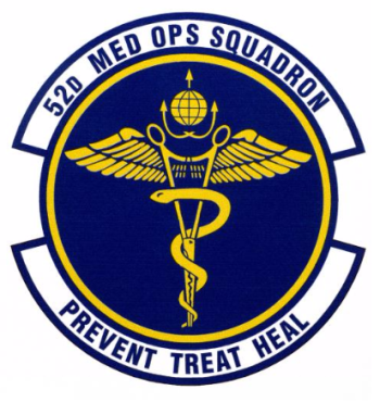 Coat of arms (crest) of the 52nd Medical Operations Squadron, US Air Force