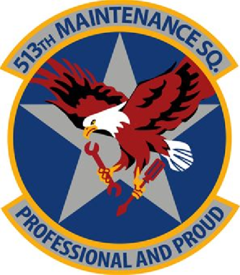 Coat of arms (crest) of the 513th Maintenance Squadron, US Air Force