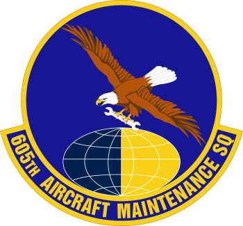 Coat of arms (crest) of the 605th Aircraft Maintenance Squadron, US Air Force
