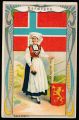 Arms, Flags and Folk Costume trade card Norway