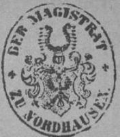 Wappen von Nordhausen/Arms (crest) of NordhausenThe municipal stamp shown in 1892