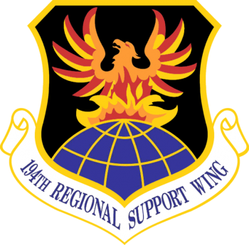 Coat of arms (crest) of the 194th Regional Support Wing, Washington Air National Guard