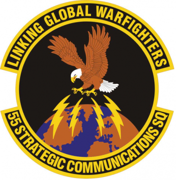 Coat of arms (crest) of the 55th Strategic Communications Squadron, US Air Force