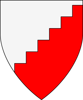 Heraldic glossary:Per Bend Sinister Indented