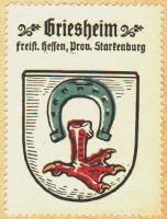 Wappen von Griesheim/Arms (crest) of GriesheimThe arms by Hupp in the Kaffee Hag albums +/- 1925